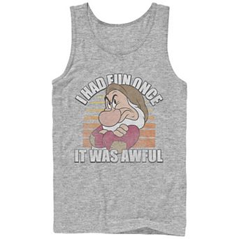 Disney's Snow White Grumpy Had Fun Once Men's Graphic Tank Top