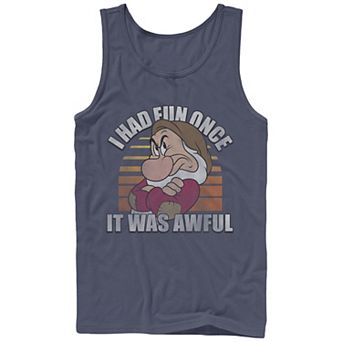 Disney's Snow White Grumpy Had Fun Once Men's Graphic Tank Top