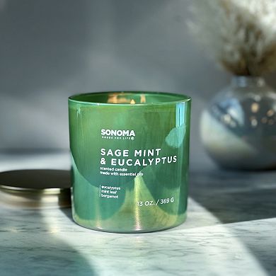 Sonoma Goods For Life® 13-oz. 3-Wick Sage Mint & Eucalyptus Brights Candle Jar
