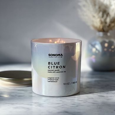 Sonoma Goods For Life® 13-oz. 3-Wick Blue Citron Brights Candle Jar