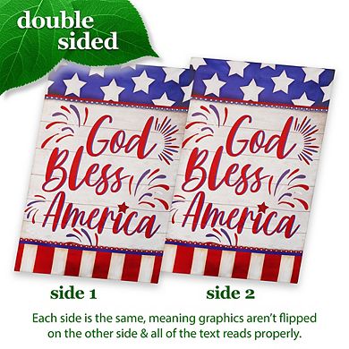 G128 House Flag God Bless America USA Flag Accent 28"x40" Blockout