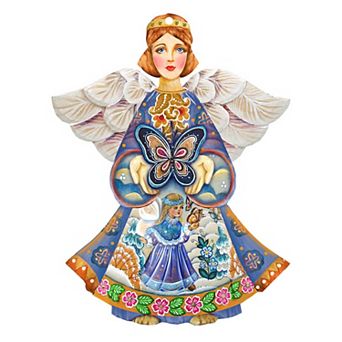 Butterfly Spring Angel 24-Inch Handcrafted Wooden Door Decor by G. Debrekht - Easter Decor