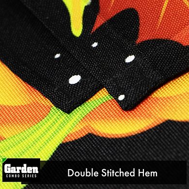 G128 Garden Flag Happy Halloween 3 Pumpkins 12"x18" 150D