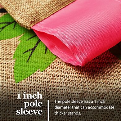 G128 Garden Flag Welcome Spring Flower Wreath and Butterflies 12"x18" Blockout