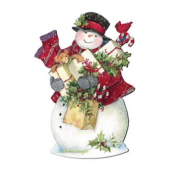 Dark Night Presents Santa 24-Inch Door Decor by Susan Winget - Enchanting Santa & Snowman Decor