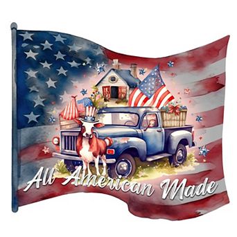 American Car Flag - United We Stand 19-Inch Door Décor by G. Debrekht - American Patriotic Décor