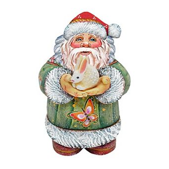 Bunny Santa Wall 24-Inch Handcrafted Wooden Door Hanger & Wall Art by G. DeBrekht