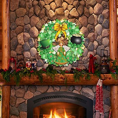 St. Patrick's Day Wreath 24-Inch Handcrafted Wooden Door Decor by G. DeBrekht - Celtic Decor