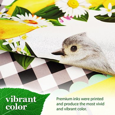 G128 Garden Flag Welcome Bird with Fruit Wreath 12"x18" Blockout