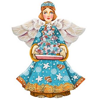 Christmas Tree Boat Guardian 24-Inch Handcrafted Wooden Door Decor by G. DeBrekht - Coastal Decor