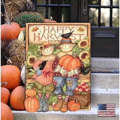 Happy Harvest Couple Halloween 24-Inch Door Decor by Susan Winget - Thanksgiving Halloween Decor