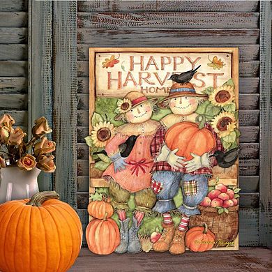 Happy Harvest Couple Halloween 24-Inch Door Decor by Susan Winget - Thanksgiving Halloween Decor