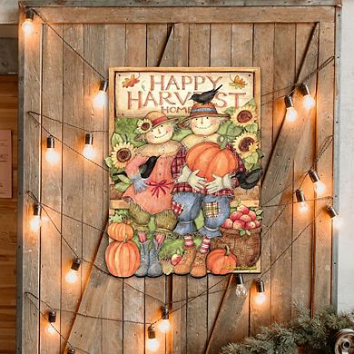 Happy Harvest Couple Halloween 24-Inch Door Decor by Susan Winget - Thanksgiving Halloween Decor