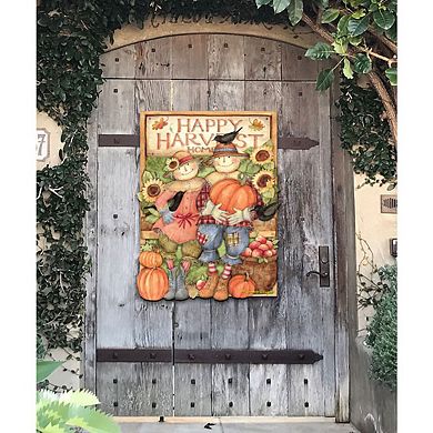 Happy Harvest Couple Halloween 24-Inch Door Decor by Susan Winget - Thanksgiving Halloween Decor