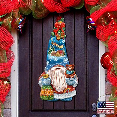 Christmas Gnome Dwarf 24-Inch Handcrafted Wooden Door Decor by G ...