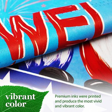 G128 Garden Flag Welcome 3 Patriotic Gnomes 12"x18"