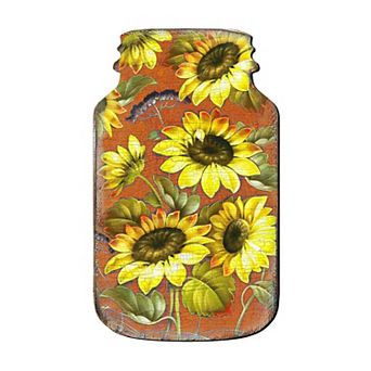 Sunflower Mason Jar 24-Inch Handcrafted Door Decor by G. DeBrekht - Whimsical Thanksgiving Charm