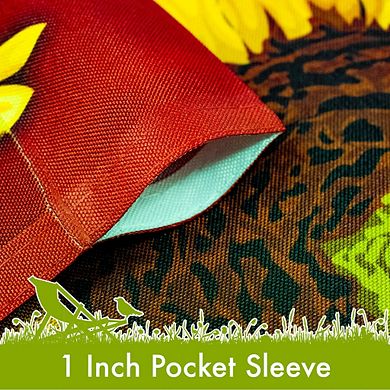 G128 Garden Flag Welcome 4 Sunflowers 12"x18"