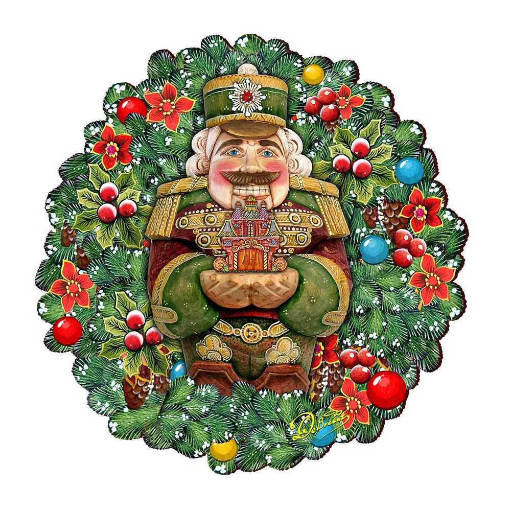 Nutcracker's Wreath Gift 24-Inch Handcrafted Wooden Door Decor by G ...