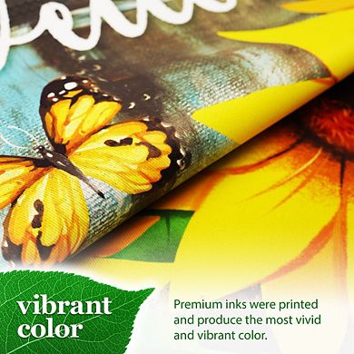 G128 Garden Flag Welcome Sunflowers and Butterflies 12"x18" Blockout