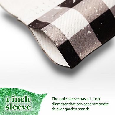 G128 Garden Flag Mittens with Evergreen Arrangement 12"x18"