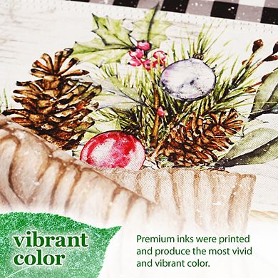 G128 Garden Flag Mittens with Evergreen Arrangement 12"x18"