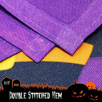G128 Garden Flag Trick or Treat Owl Purple BG