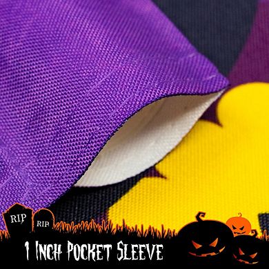 G128 Garden Flag Trick or Treat Owl Purple BG