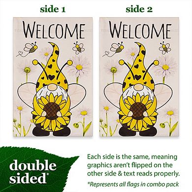 G128 Garden Flag Holiday Gnomes Set #2 12"x18" Blockout 10pc