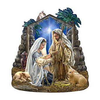 Glory to God Nativity 24-Inch Handcrafted Wooden Door Decor by D. Gelsinger - Holiday Decor