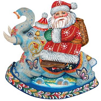 Santa On Elephant Christmas 24-Inch Door Decor by G. DeBrekht - Delightful Holiday Adventure Decor