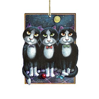 Boys Night Out Holiday 24-Inch Handcrafted Wooden Door Decor by Laura Seeley - Pets Decor
