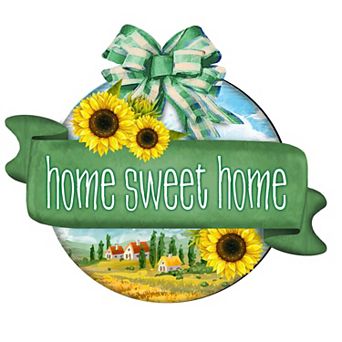 Home Sweet Home Wreath 19-Inch Handcrafted Wooden Door Décor by G. DeBrekht - Welcome Sign Décor