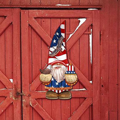 Americana Gnome Dwarf Holiday 24-Inch Door Decor by G. DeBrekht - Heartwarming Christmas Decor