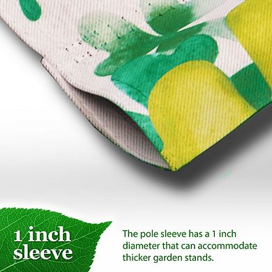 G128 Garden Flag Home St. Patrick's Day Gnome with Green Heart 12"x18" Blockout
