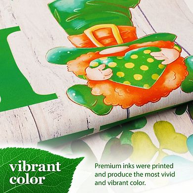 G128 Garden Flag Home St. Patrick's Day Gnome with Green Heart 12"x18" Blockout