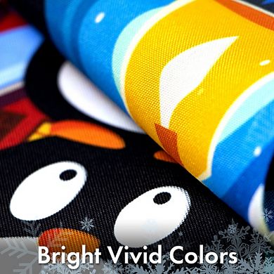 G128 Garden Flag Welcome 3 Penguins