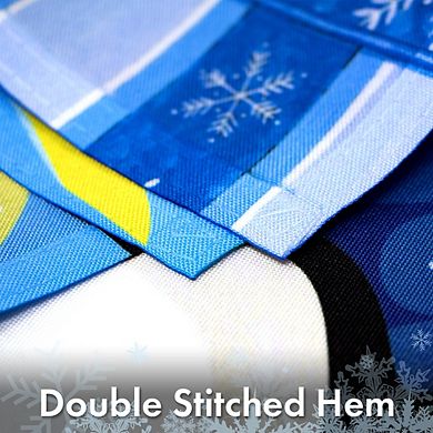 G128 Garden Flag Welcome 3 Penguins