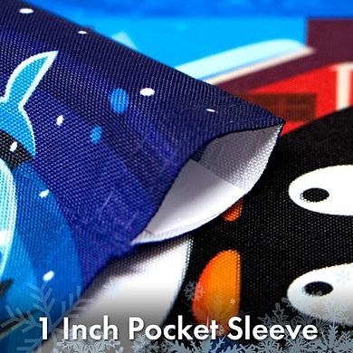 G128 Garden Flag Welcome 3 Penguins