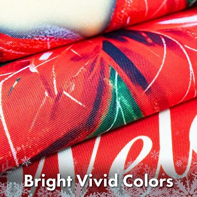 G128 Garden Flag Welcome Red Poinsettia 12"x18" 150D