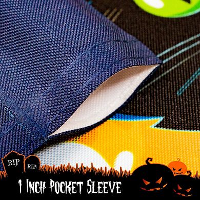 G128 Garden Flag Happy Halloween Black Cat Moon 12"x18" 150D