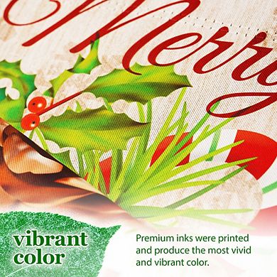 G128 Garden Flag Merry Christmas Pinecone Bouquet 12"x18"