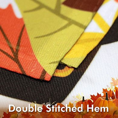 G128 Garden Flag XX Pilgrim Turkey with pumpkin 12"x18" 150D