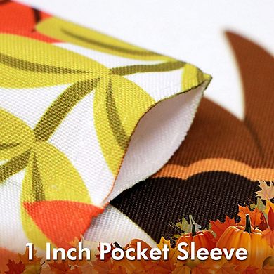G128 Garden Flag XX Pilgrim Turkey with pumpkin 12"x18" 150D