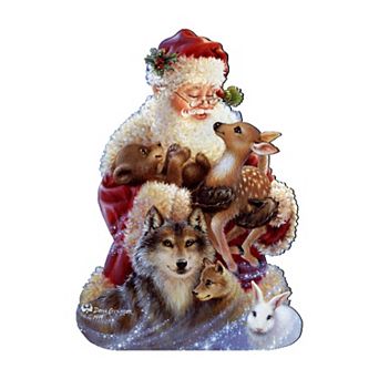 Santa Little Friends Christmas 24-Inch Door Decor by D. Gelsinger - Festive Decor