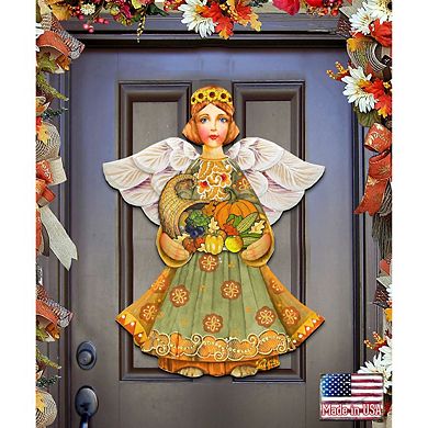 Fall Angel Thanksgiving Halloween Door Decor by G. DeBrekht - Thanksgiving Halloween Decor