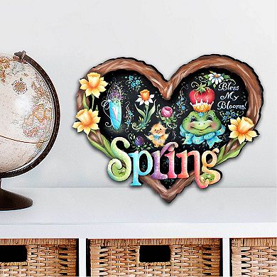 Bless My Bloomin Heart Easter 24-Inch Handcrafted Wooden Door Decor by J. Mills-Price - Spring Decor