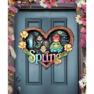 Bless My Bloomin Heart Easter 24-Inch Handcrafted Wooden Door Decor by J. Mills-Price - Spring Decor