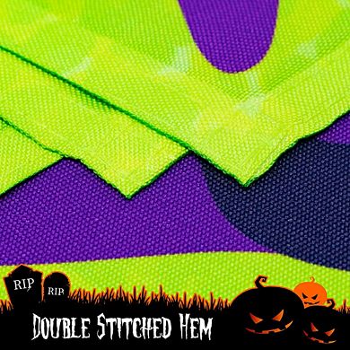 G128 Garden Flag Trick or Treat Purple Witch Hat Green BG