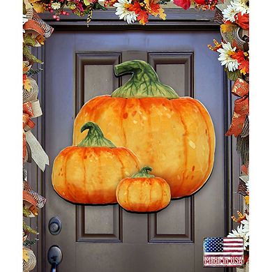 Stacking Pumpkins Halloween 24-Inch Door Decor by G. DeBrekht - Festive Thanksgiving Decor